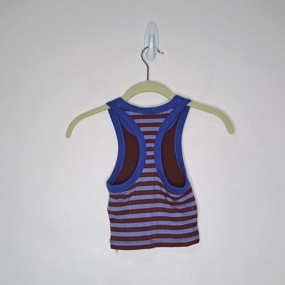 Madewell variegated crop striped tank cosmic violet XXS NWT - Picture 7 of 9